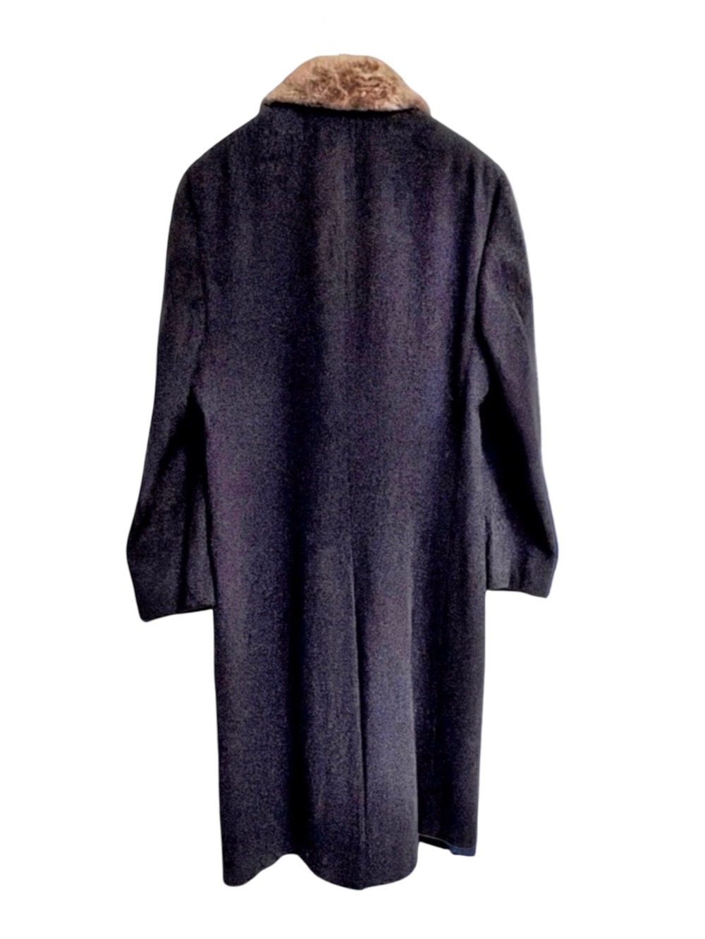 Cardinal Canada Men's Double-Breasted Wool Overcoat | Fur Collar | Navy | 40R - Picture 5 of 13